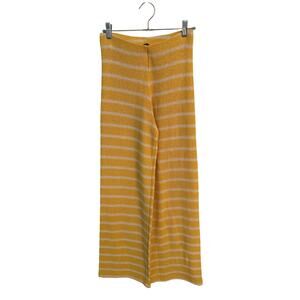 #240 12 Zara Yellow & White Swim Casual Knit Wide Leg Pants - Size Small